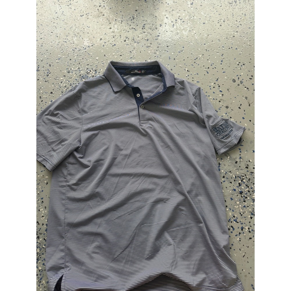 RLX Ralph Lauren Golf Polo Shirt Striped Short Sleeve Casual Top Mens M Logo